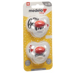 MEDELA Baby Sucette Original 6-18 Sig Love 2 pce