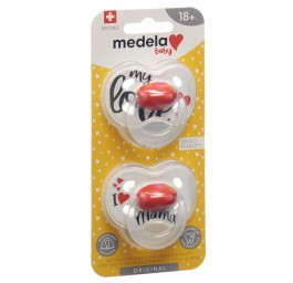 MEDELA Baby Sucette Original 18+ Sig Love 2 pce