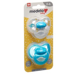 MEDELA Baby Sucette Original 0-6 bleu 2 pce
