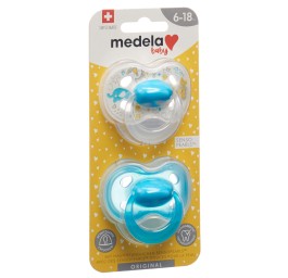 MEDELA Baby Sucette Original 6-18 bleu 2 pce