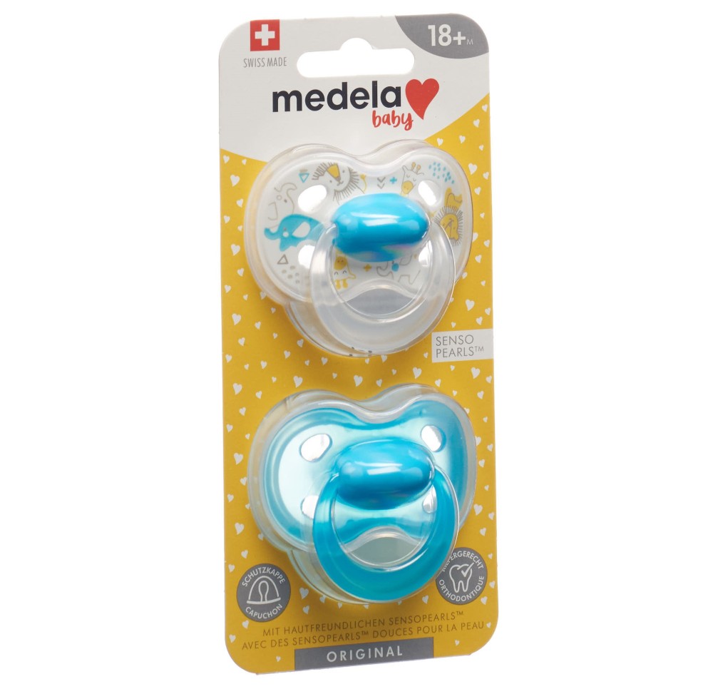 MEDELA Baby Sucette Original 18+ bleu 2 pce MEDELA Baby Sucette Original 18+ bleu 2 pce