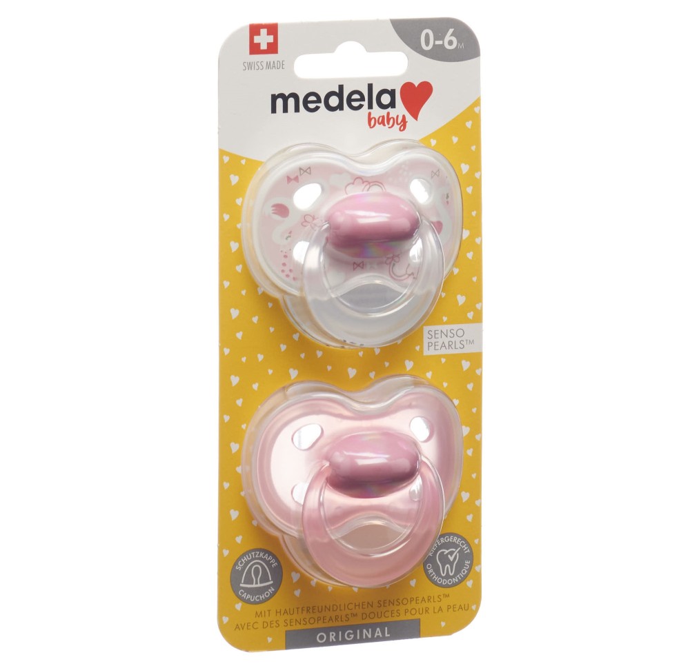 MEDELA Baby Sucette Original 0-6 rose 2 pce MEDELA Baby Sucette Original 0-6 rose 2 pce