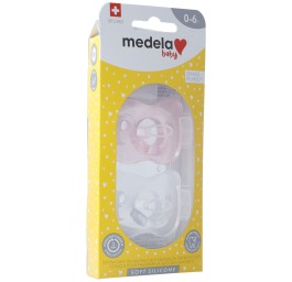 MEDELA Baby Sucette Soft Silicone 0-6 rose 2 pce