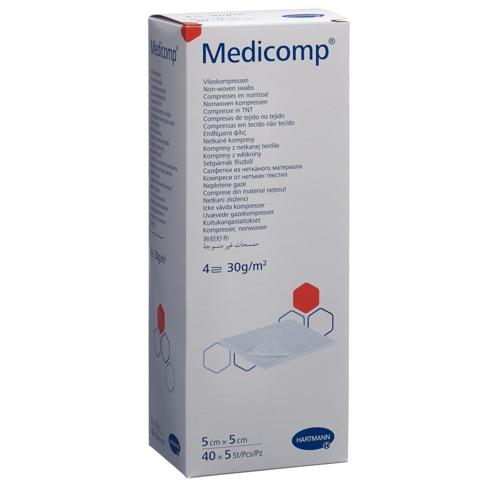 MEDICOMP Bl 4 plié S30 5x5cm stérile 40 x 5 pce