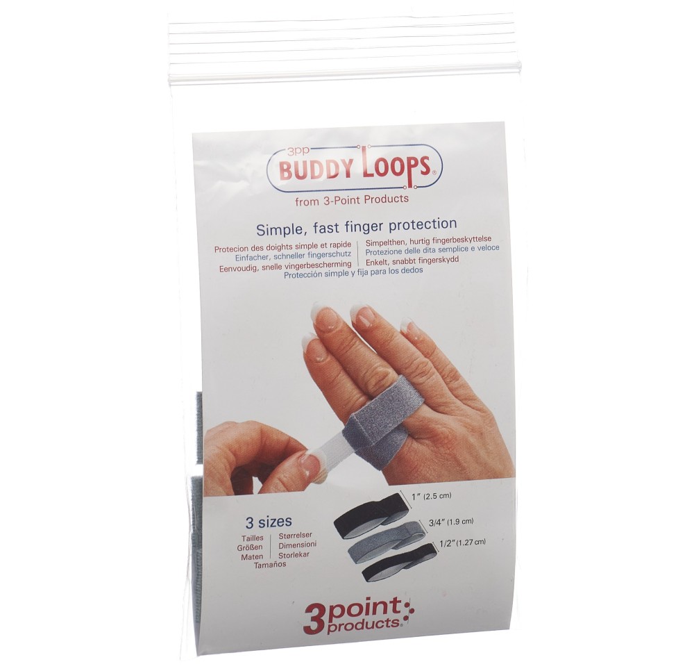 3PP Buddy Loops 3/4" largeur 1.90cm gris 5 pce