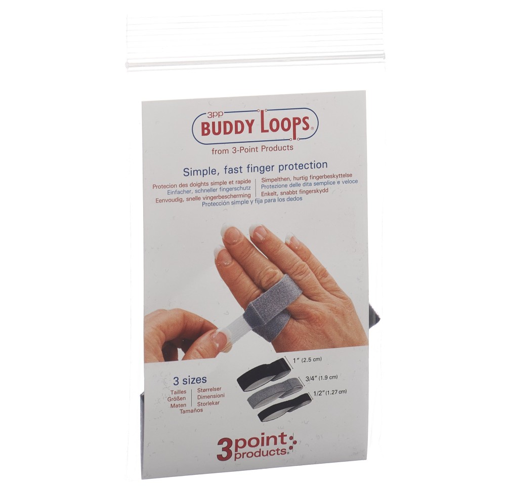 3PP Buddy Loops 1/2" largeur 1.27cm noir 5 pce