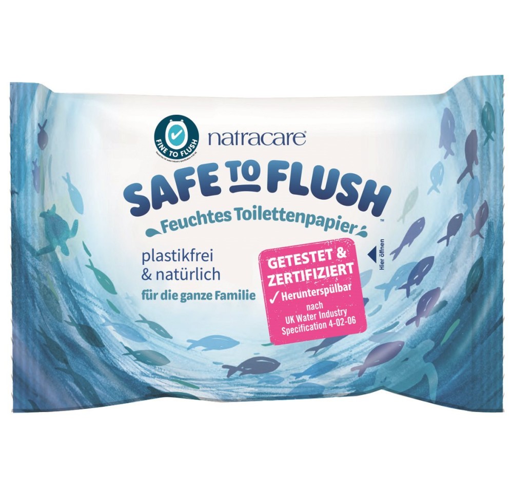NATRACARE papier-toilette humide Safe Flush 30 pce