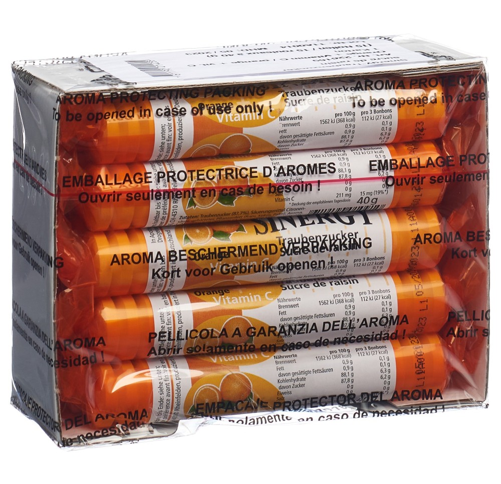 SINERGY sucre de raisin orange vit C 15 x 40 g