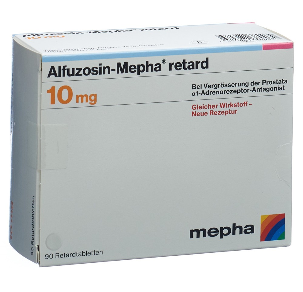 ALFUZOSIN Mepha retard cpr ret 10 mg 90 pce ALFUZOSIN Mepha retard cpr ret 10 mg 90 pce
