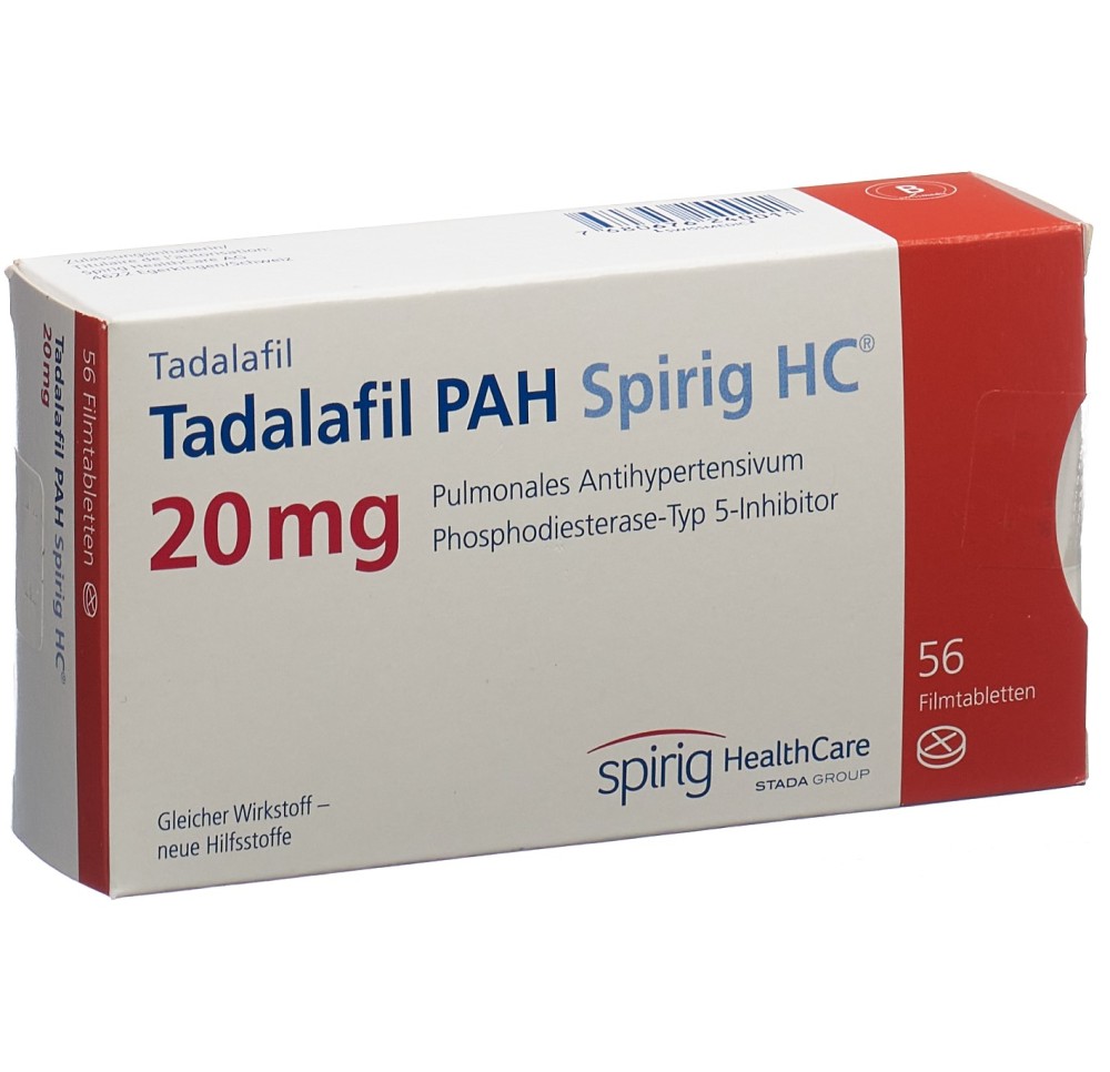 TADALAFIL PAH Spirig HC cpr pell 20 mg 56 pce TADALAFIL PAH Spirig HC cpr pell 20 mg 56 pce