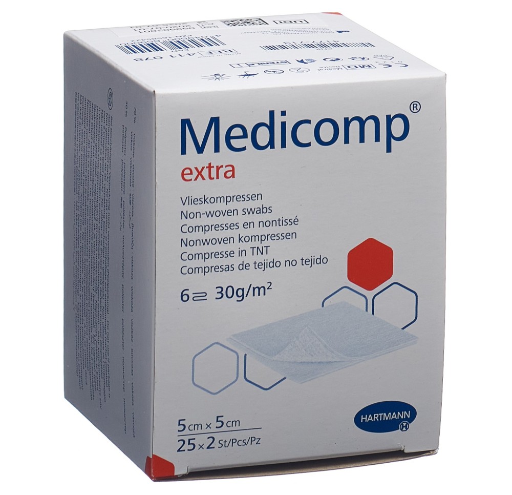 MEDICOMP Extra 6 plis S30 5x5cm st 25 x 2 pce