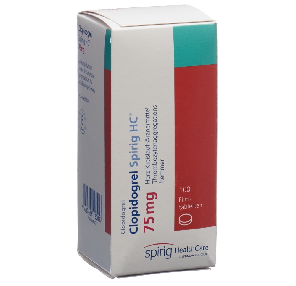 CLOPIDOGREL Spirig HC cpr pell 75 mg bte 100 pce CLOPIDOGREL Spirig HC cpr pell 75 mg bte 100 pce