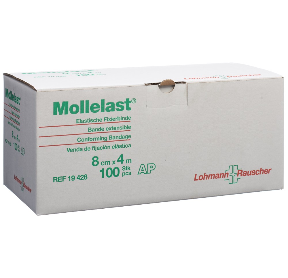MOLLELAST bande fixat élast 8cmx4m blanc 100 pce MOLLELAST bande fixat élast 8cmx4m blanc 100 pce