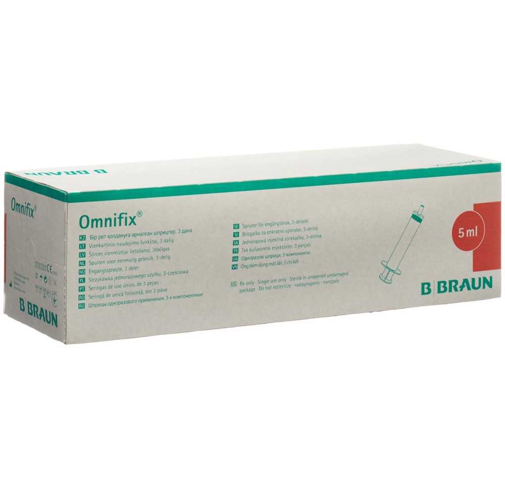 OMNIFIX seringue 5ml luer sans latex 100 pce