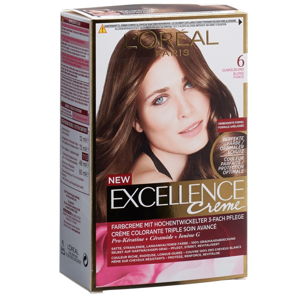 EXCELLENCE crème triple prot 6 blond foncé EXCELLENCE crème triple prot 6 blond foncé