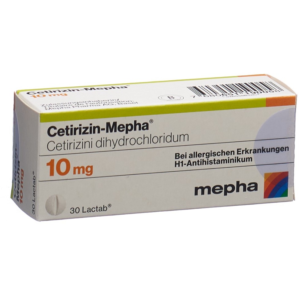 CETIRIZIN Mepha Lactab 10 mg 30 pce CETIRIZIN Mepha Lactab 10 mg 30 pce