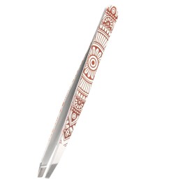 RUBIS pincette biseautée mandala soleil or rosé