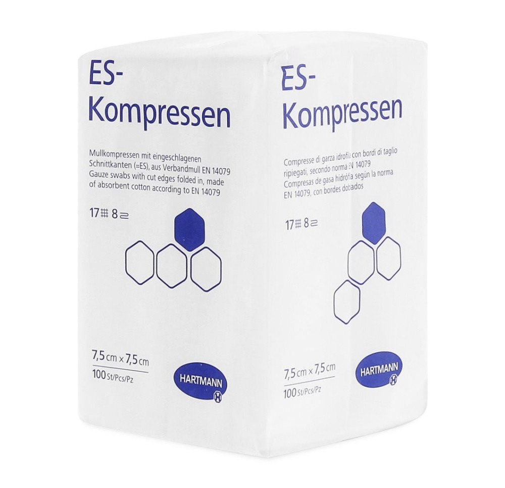 HARTMANN compresses ES 8couch 7.5x7.5cm 100 pce