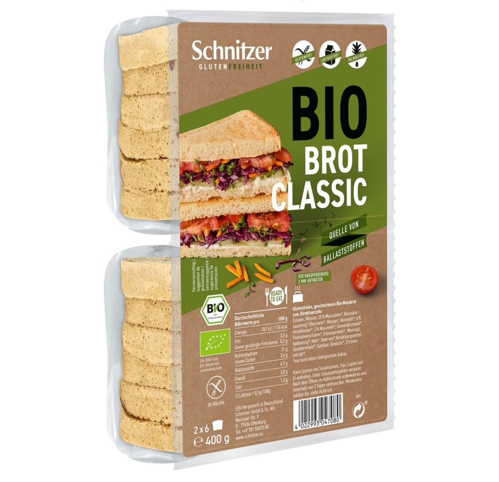 SCHNITZER Bio pain de mie classic clair 4 x 400 g