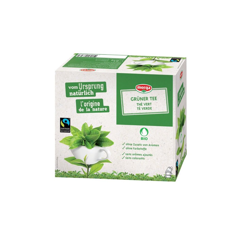 MORGA thé vert a/p bio fairtrade bourgeon 50 pce