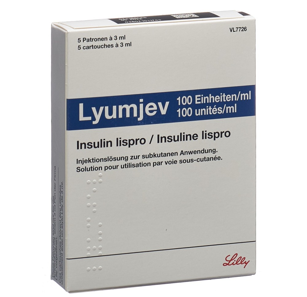 LYUMJEV sol inj 100 UI/ml p pen 5 amp 3 ml