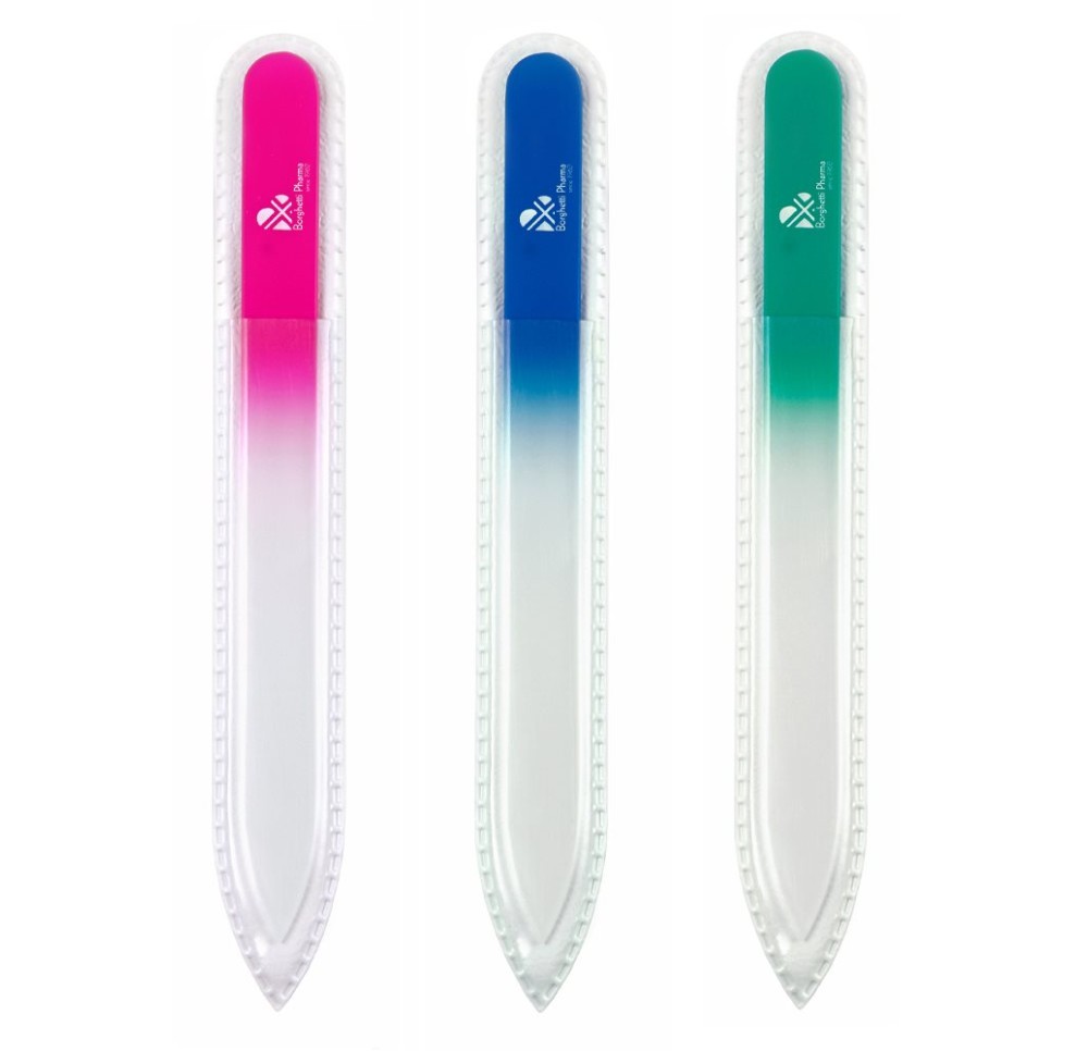 BORGHETTI Lime à ongles verre 13.5cm colorée ass