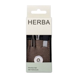 HERBA set manucure 3 pce en étui brun