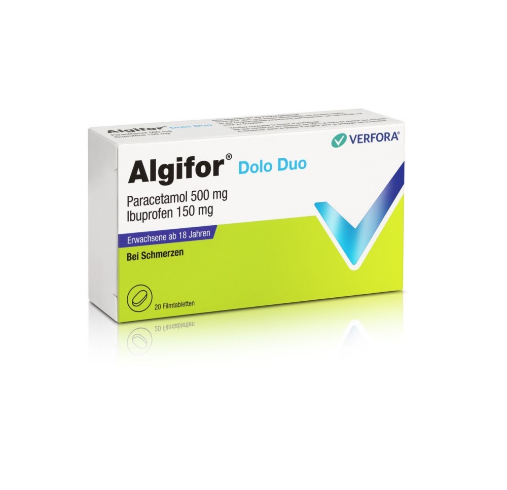 ALGIFOR Dolo Duo cpr pell 500 mg/150 mg 20 pce ALGIFOR Dolo Duo cpr pell 500 mg/150 mg 20 pce