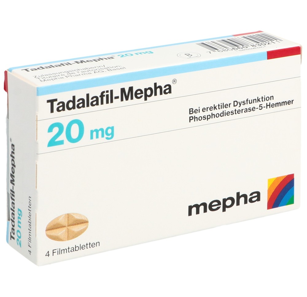 TADALAFIL Mepha cpr pell 20 mg 4 pce