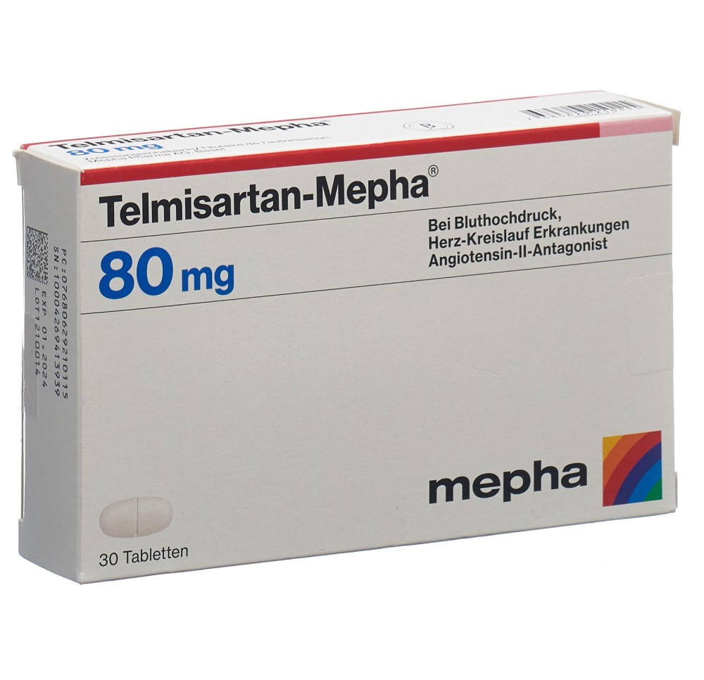 TELMISARTAN Mepha cpr 80 mg 30 pce TELMISARTAN Mepha cpr 80 mg 30 pce