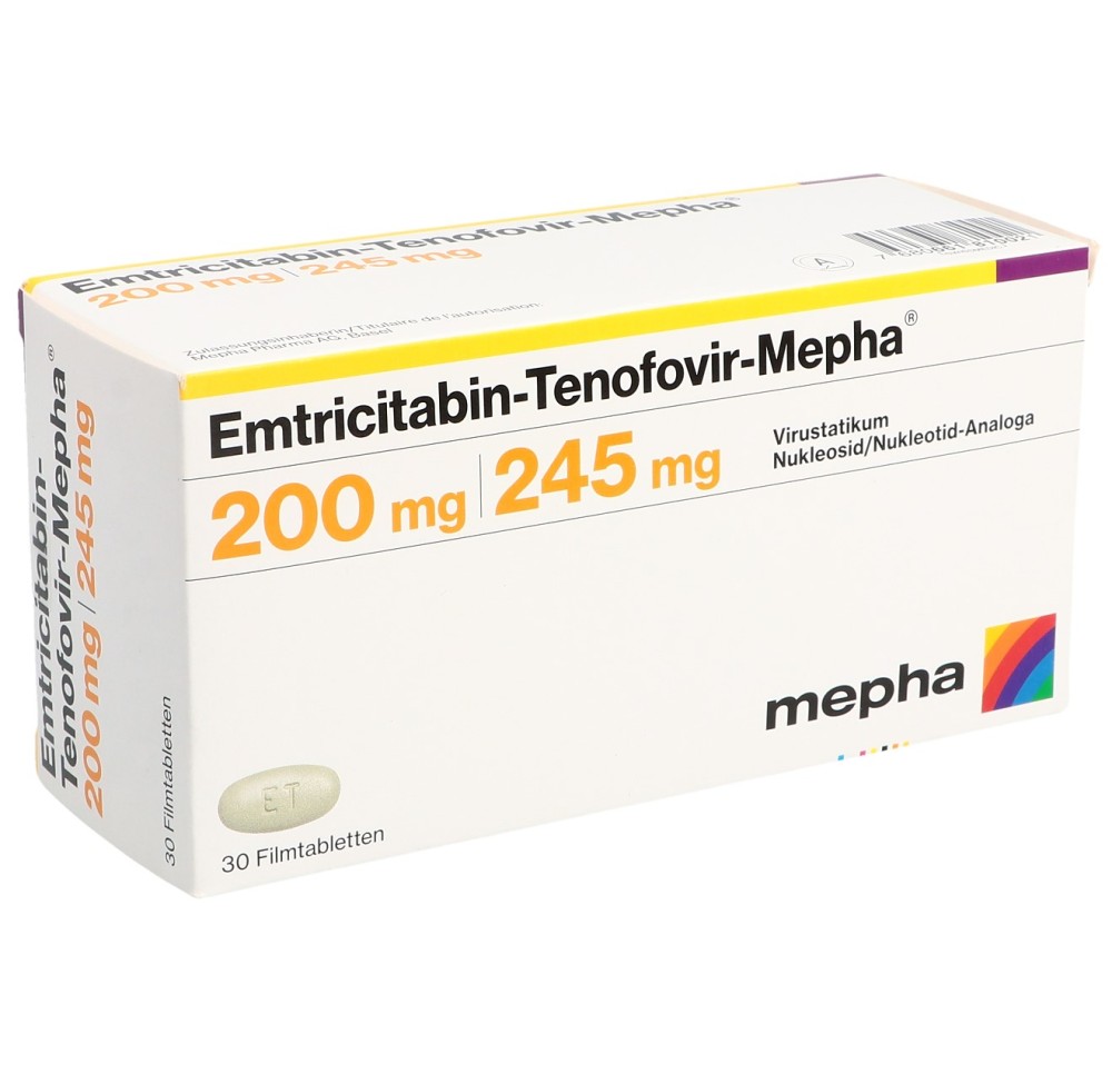 EMTRICITABIN TENOF. Mepha 200/245 mg 30 pce EMTRICITABIN TENOF. Mepha 200/245 mg 30 pce