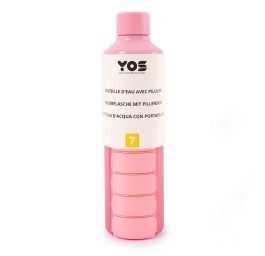 YOS Bottle semainier 375ml avec 7cases rose