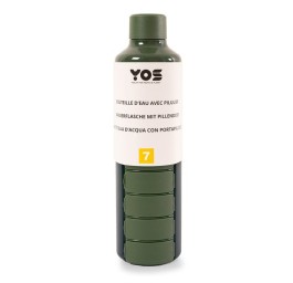 YOS Bottle semainier 375ml avec 7cases vert