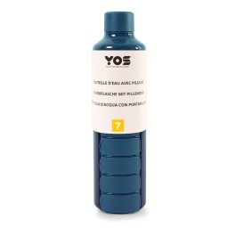 YOS Bottle semainier 375ml avec 7cases bleu