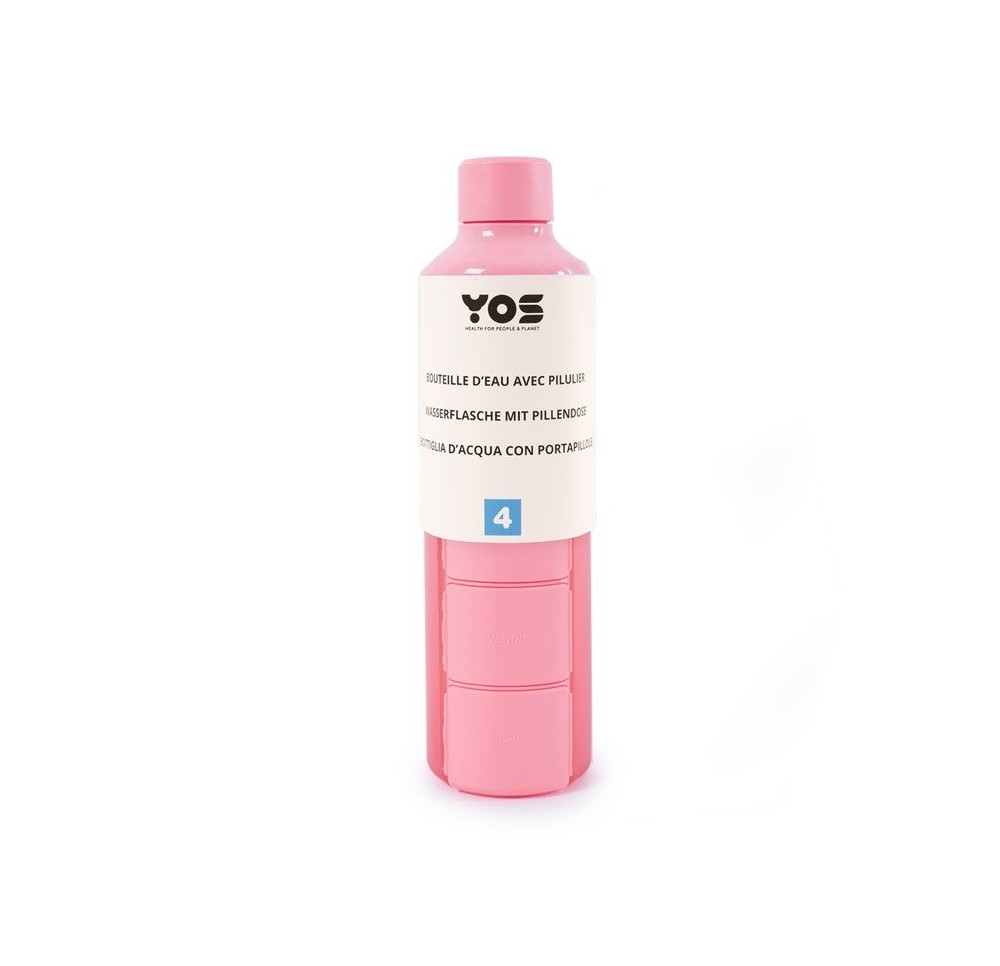 YOS Bottle journalier 375ml avec 4cases rose