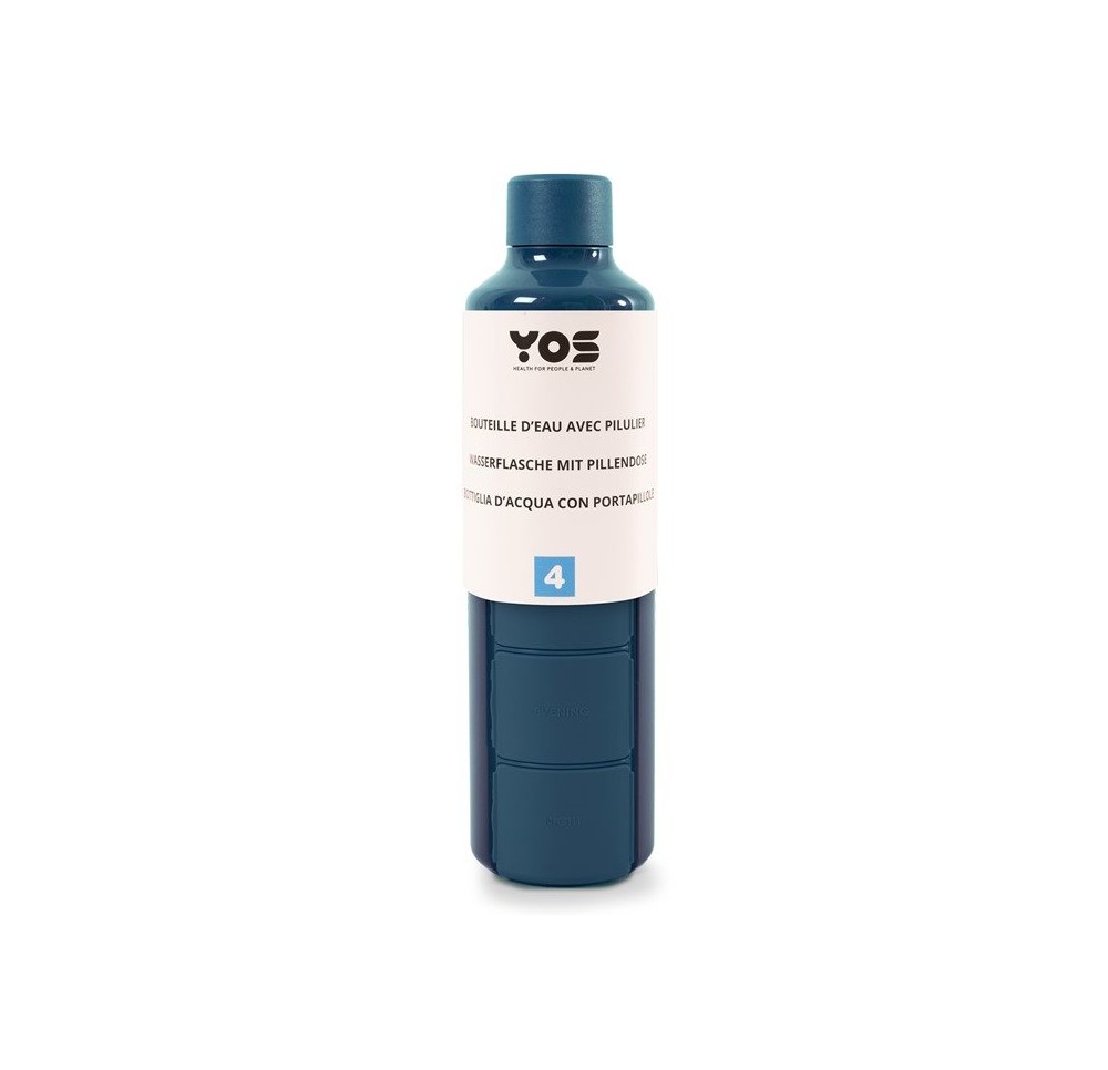 YOS Bottle journalier 375ml avec 4cases bleu