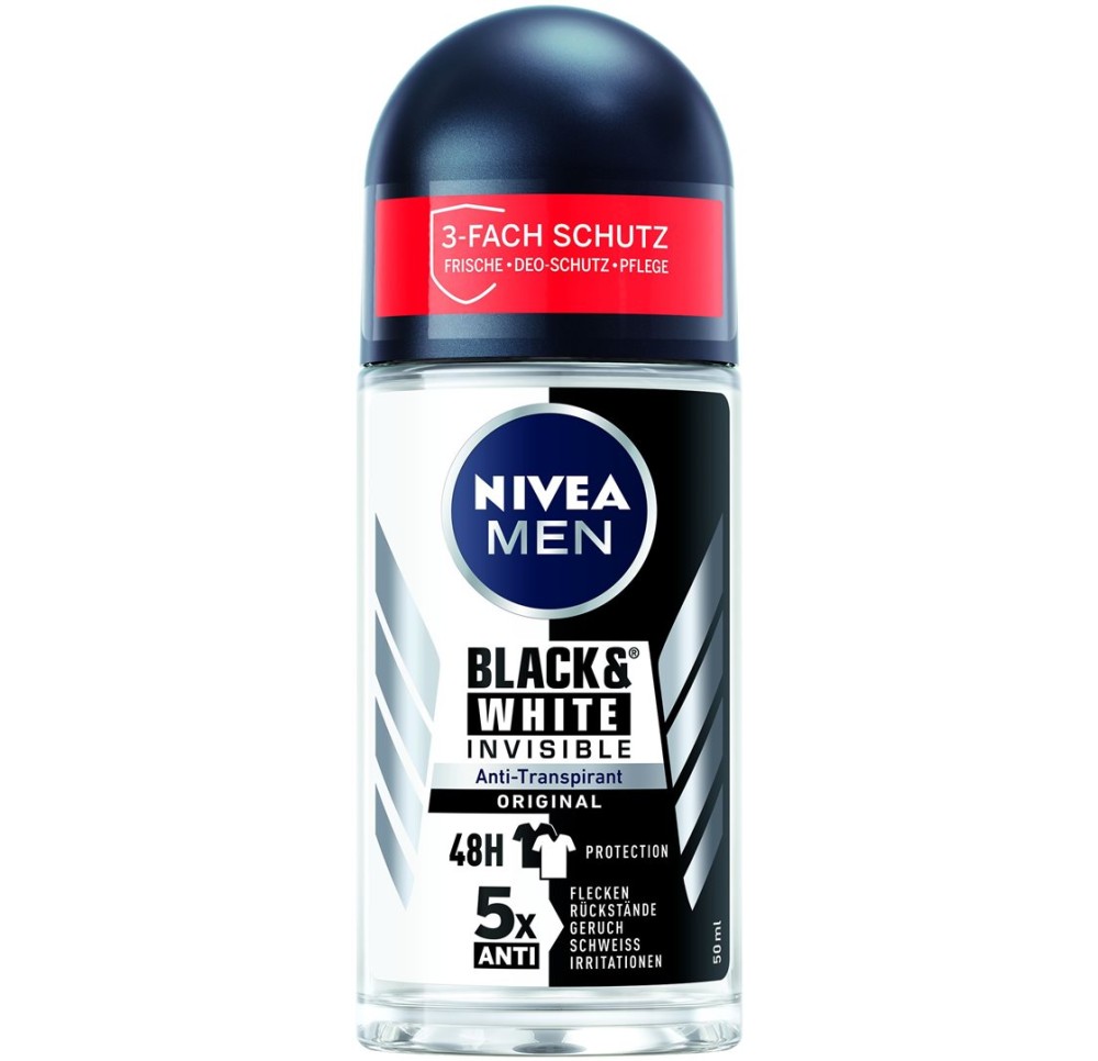 NIVEA MEN déo inv bla&whi roll-on original 50 ml