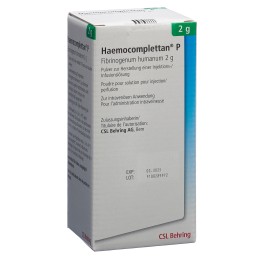 HAEMOCOMPLETTAN P subst sèche 2 g i.v. fl