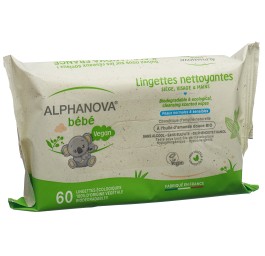 ALPHANOVA BB lingettes nett huile ama bio 60 pce