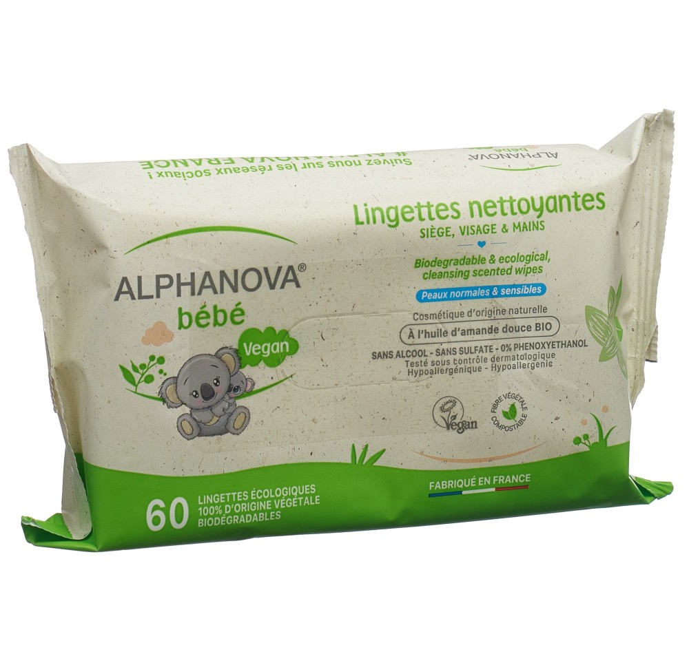 ALPHANOVA BB lingettes nett huile ama bio 60 pce ALPHANOVA BB lingettes nett huile ama bio 60 pce