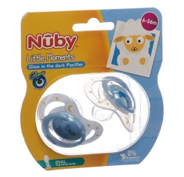 NUBY sucette phosphor Little Mom 6-36 m ova 2 pce