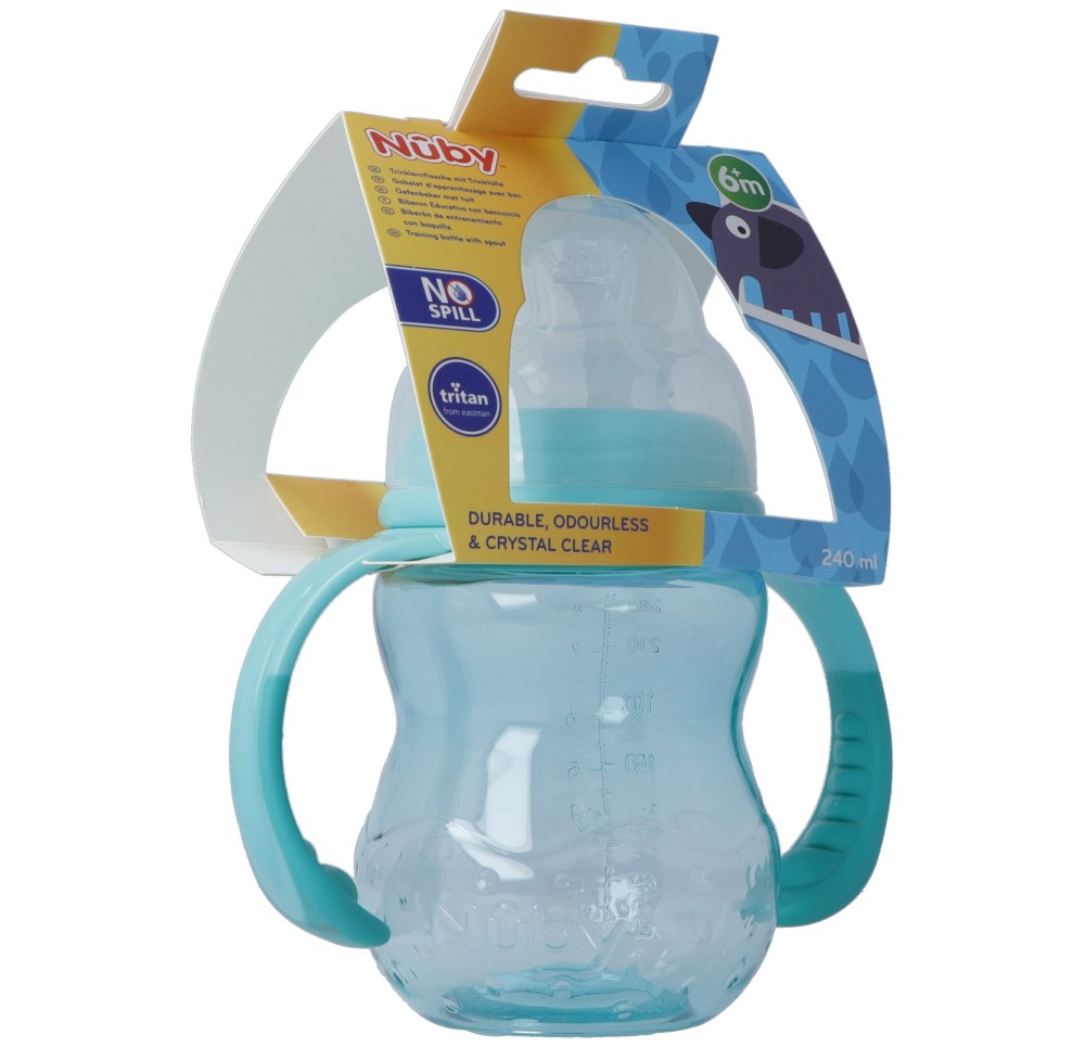 NUBY TRITAN biberon à col large 240ml avec anses