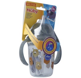NUBY gobelet Flip-it TRITAN 240ml a ans paille lon