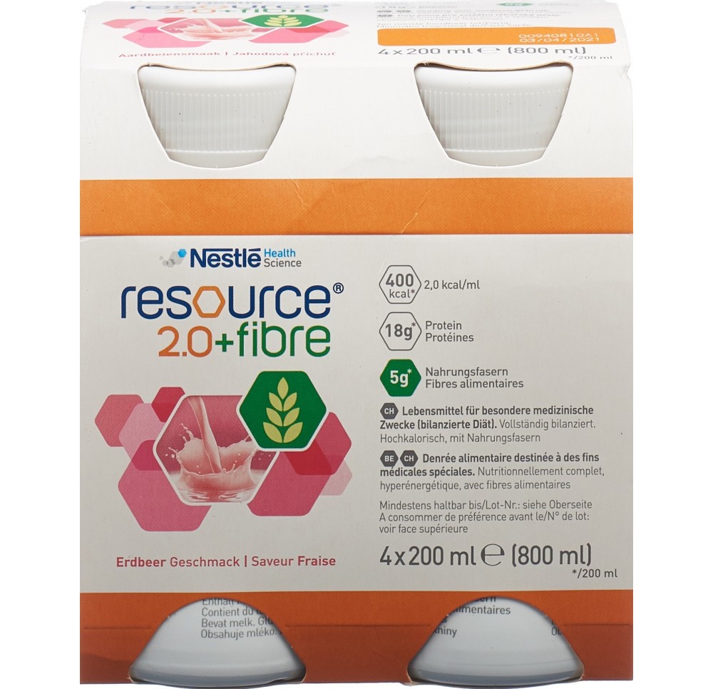 Resource 2.0 fibre fraise 4 x 200 ml