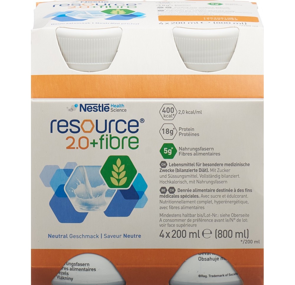 Resource 2.0 fibre neutre 4 x 200 ml