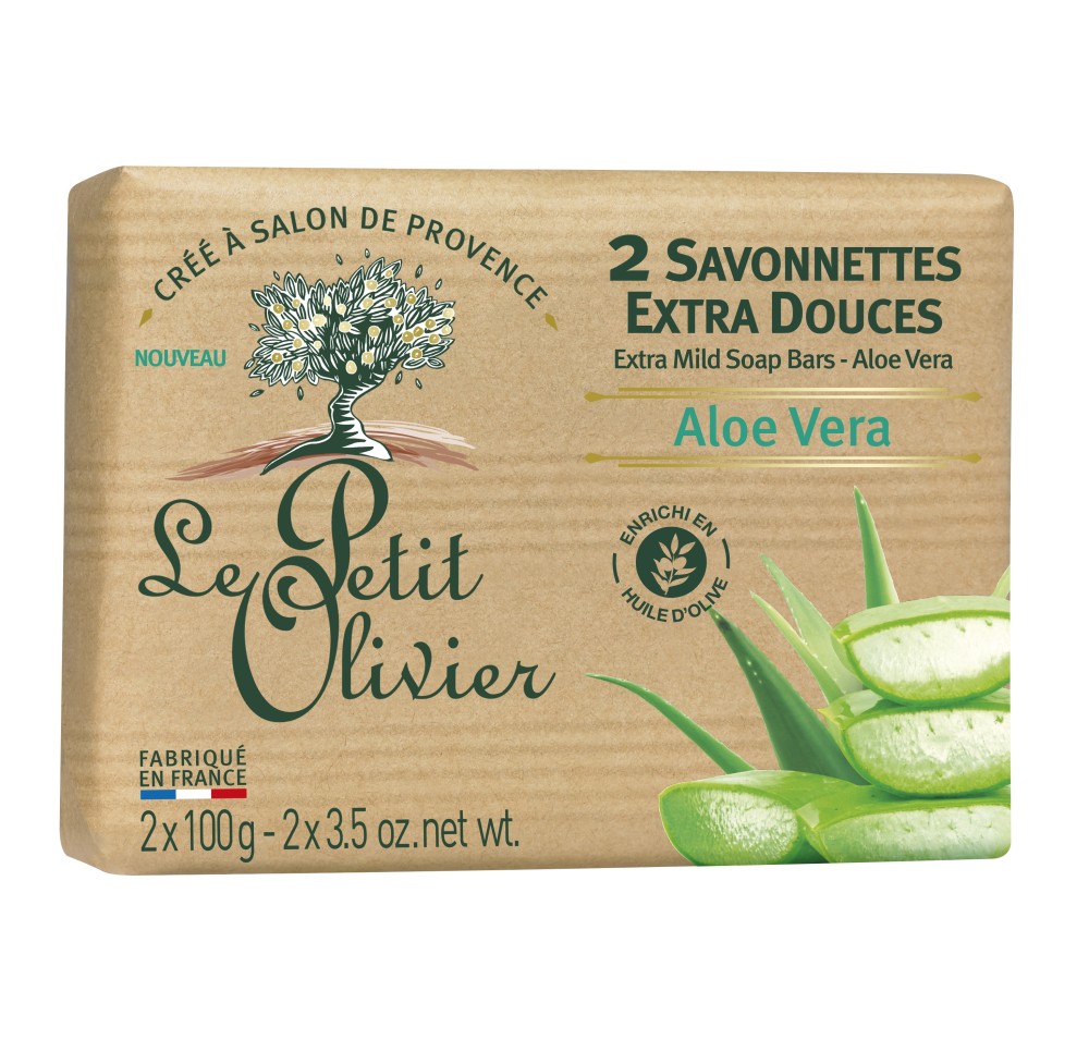 LE PETIT OLIVIER savonnettes extra aloe 2 x 100 g