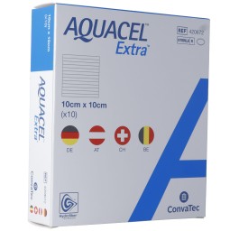 AQUACEL EXTRA Pansement Hydrofiber 10x10cm 10 pce