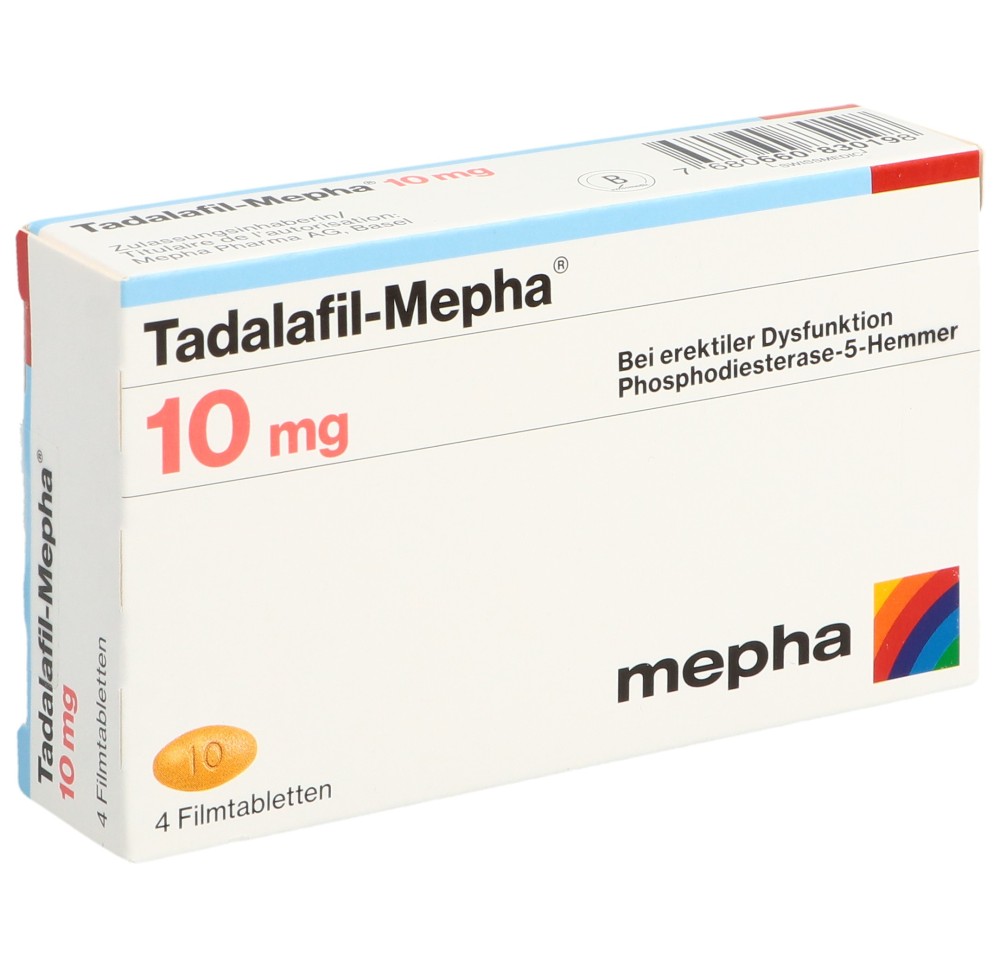 TADALAFIL Mepha cpr pell 10 mg 4 pce TADALAFIL Mepha cpr pell 10 mg 4 pce