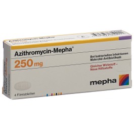 AZITHROMYCIN Mepha cpr pell 250 mg 4 pce