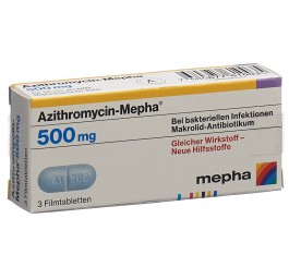 AZITHROMYCIN Mepha cpr pell 500 mg 3 pce